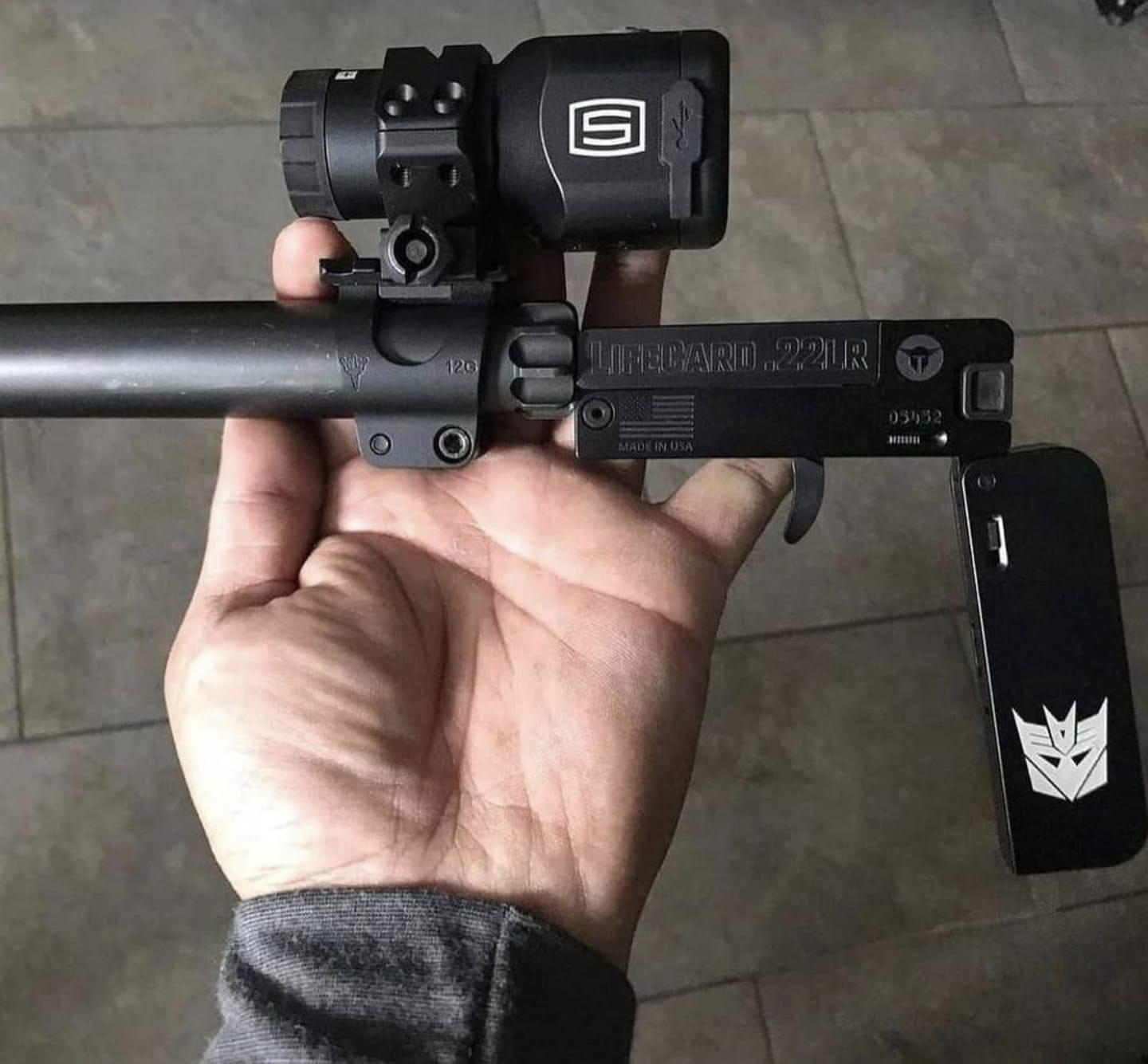 Trailblazer LifeCard .22 LR with Silencer and Tactical Scope